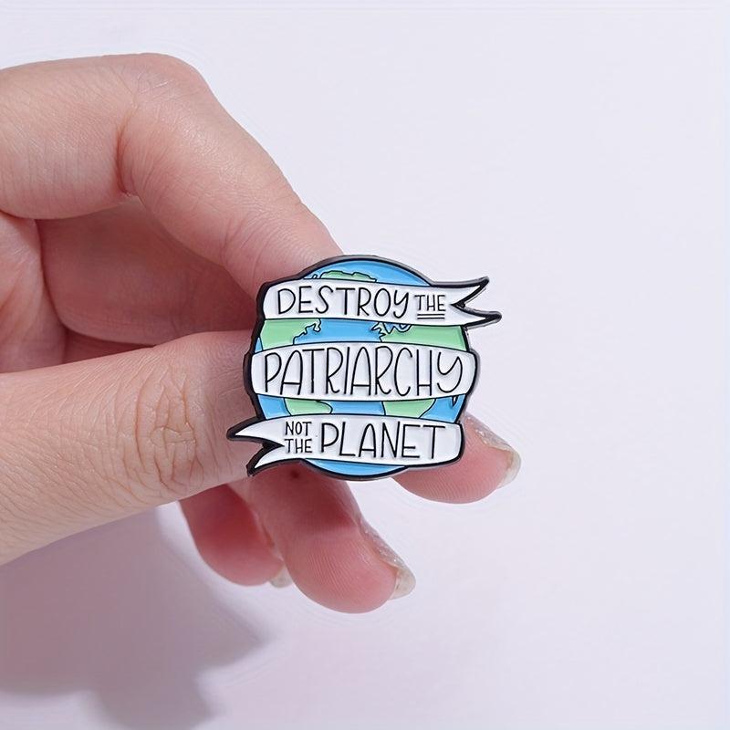 Earth Shaped Brooch For Men Alloy Badge Holiday Gift