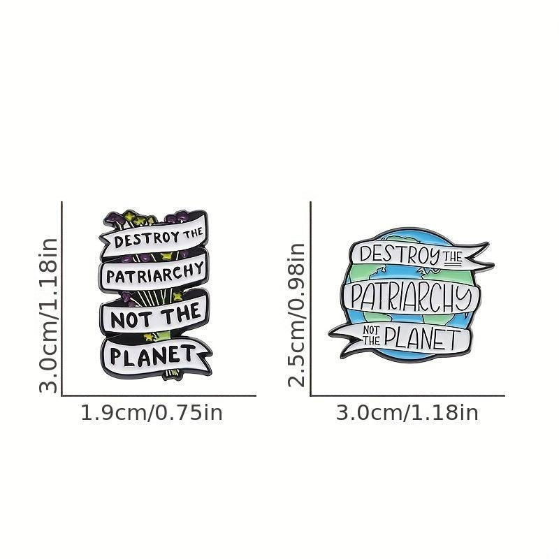 Earth Shaped Brooch For Men Alloy Badge Holiday Gift