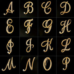 Faux Diamond 26 Letter Brooch Pin Bracelet for Men
