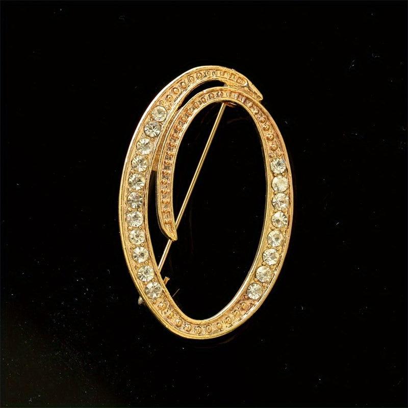 Faux Diamond 26 Letter Brooch Pin Bracelet for Men