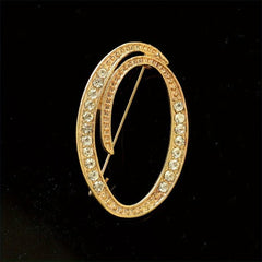 Faux Diamond 26 Letter Brooch Pin Bracelet for Men