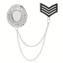 Double Layer Tassel Chain Brooch Western Cowboy Hat Shape Corsage Suit Accessori
