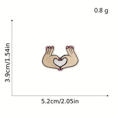 8pcs Colorful Gesture Iron On Patches Sew On Embroidered Applique Repair Patch