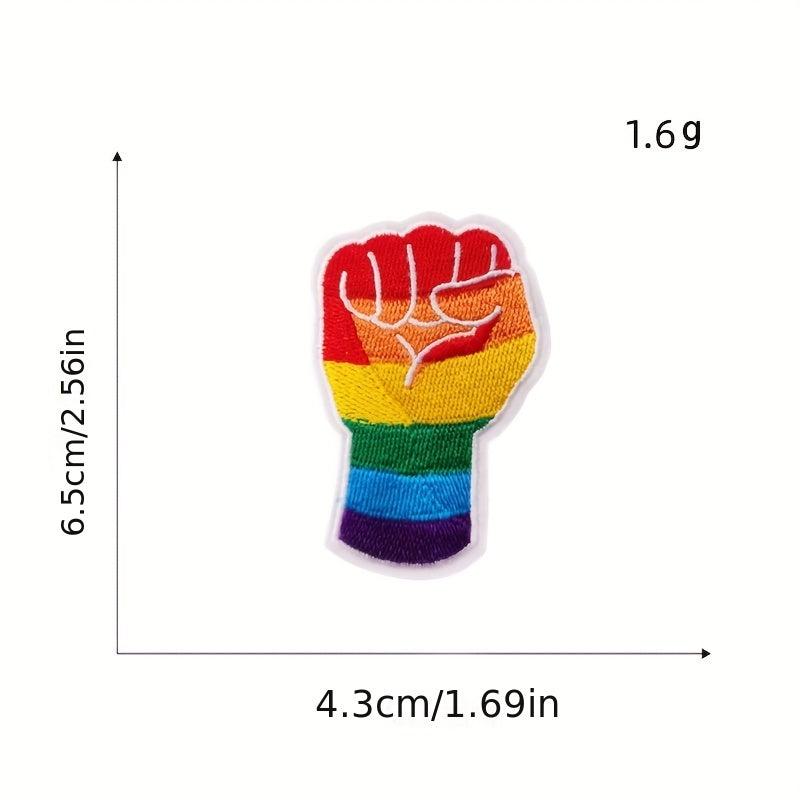 8pcs Colorful Gesture Iron On Patches Sew On Embroidered Applique Repair Patch