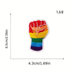 8pcs Colorful Gesture Iron On Patches Sew On Embroidered Applique Repair Patch
