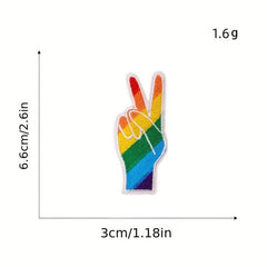 8pcs Colorful Gesture Iron On Patches Sew On Embroidered Applique Repair Patch