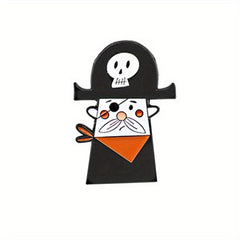 Cartoon Skull Wizard Brooch for Halloween Costume