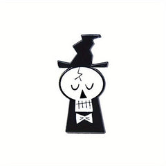 Cartoon Skull Wizard Brooch for Halloween Costume