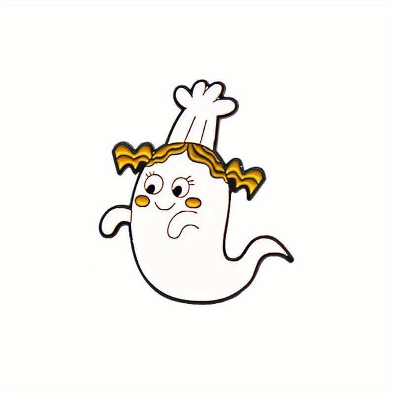 Cartoon Skull Wizard Brooch for Halloween Costume