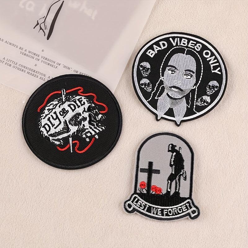 3pcs Boys Y2K Embroidery DIY Patch For Clothes B
