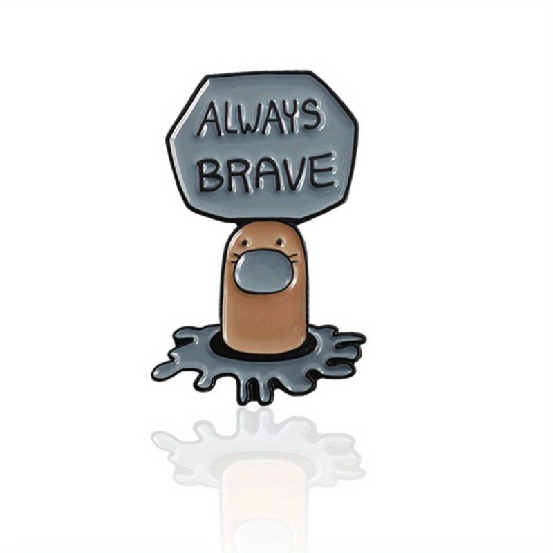 Brave Cartoon Gerbil Mole Cat Brooch for Men