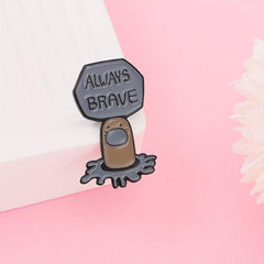 Brave Cartoon Gerbil Mole Cat Brooch for Men