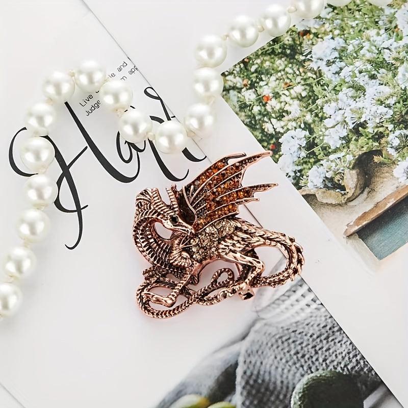 Creative Diamond Dinosaur Brooch Retro Animal Pin