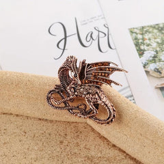 Creative Diamond Dinosaur Brooch Retro Animal Pin
