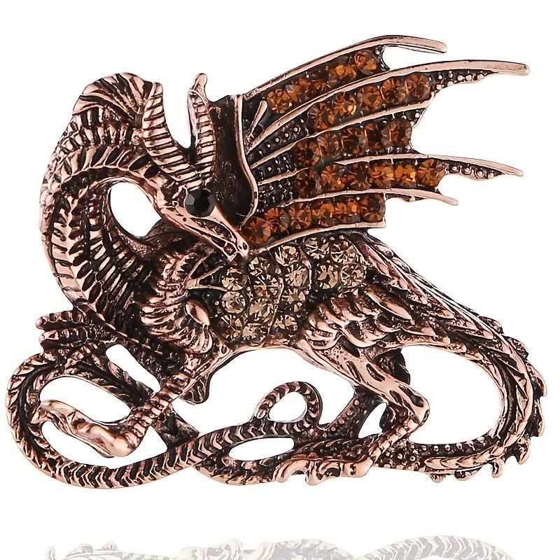 Creative Diamond Dinosaur Brooch Retro Animal Pin