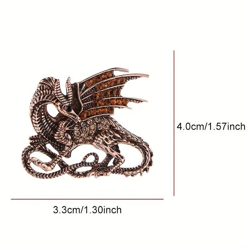 Creative Diamond Dinosaur Brooch Retro Animal Pin