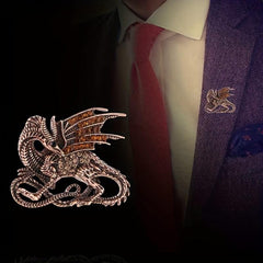 Creative Diamond Dinosaur Brooch Retro Animal Pin