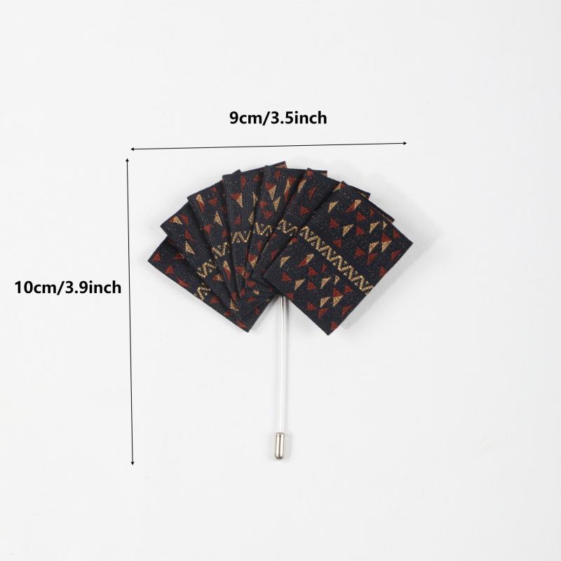 Men's Suit Pocket Square Chest Flower Brooch