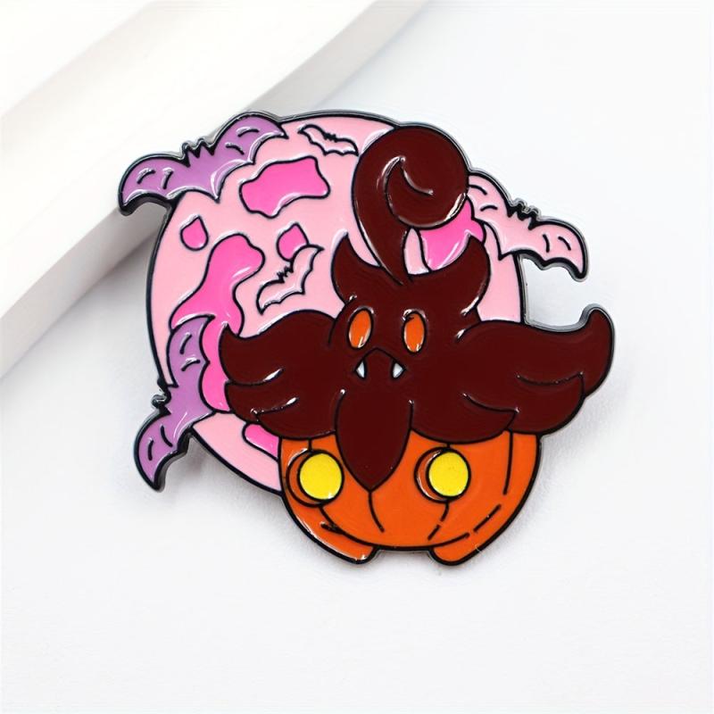Pumpkin Bat Troublemaker Metal Brooch for Men
