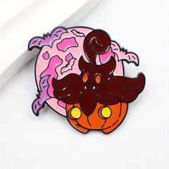 Pumpkin Bat Troublemaker Metal Brooch for Men