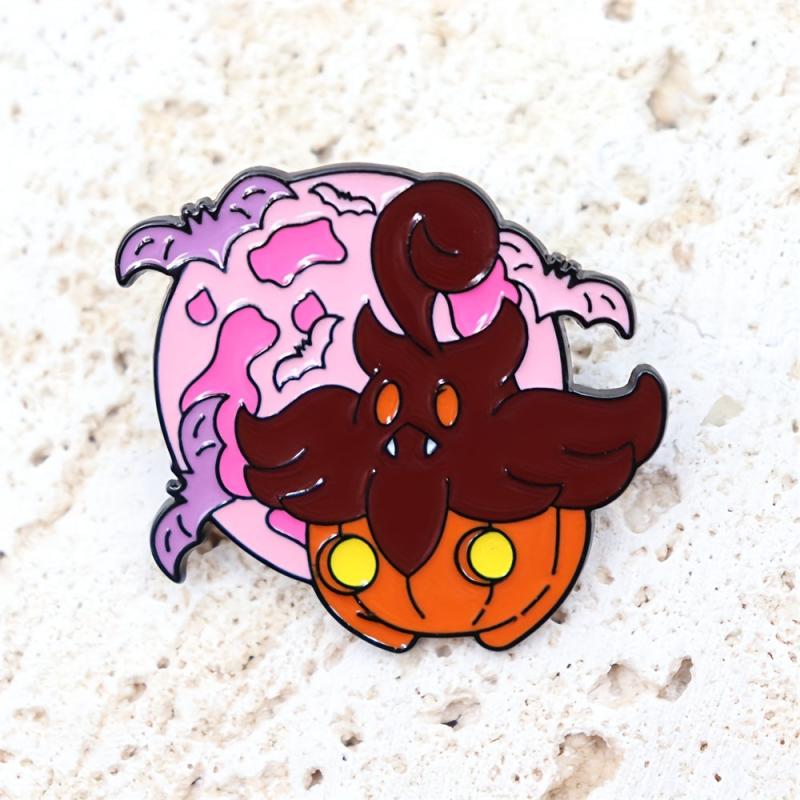 Pumpkin Bat Troublemaker Metal Brooch for Men