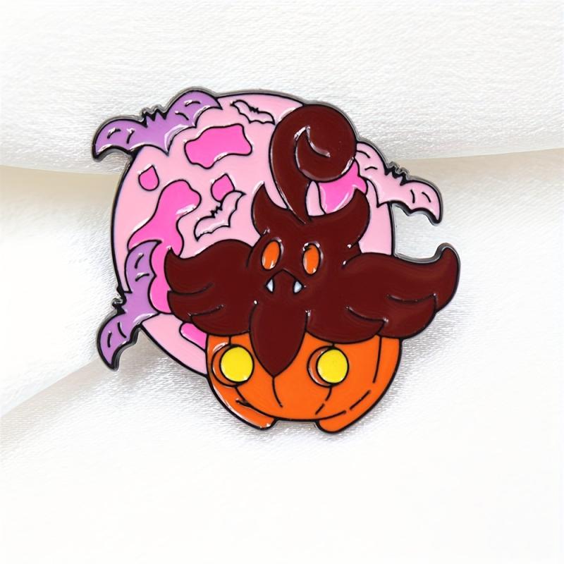 Pumpkin Bat Troublemaker Metal Brooch for Men
