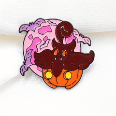 Pumpkin Bat Troublemaker Metal Brooch for Men