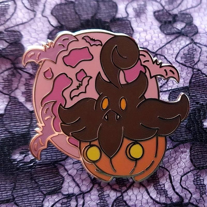 Pumpkin Bat Troublemaker Metal Brooch for Men