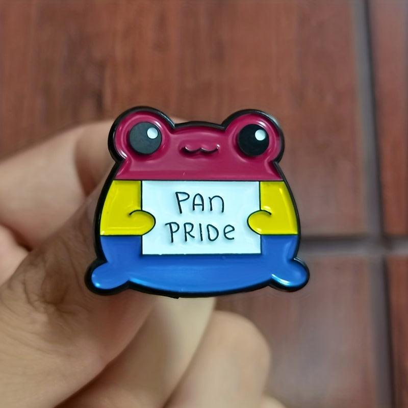 LGBT Rainbow Frog Breast Pin Men Cartoon Enamel Paint Emblem