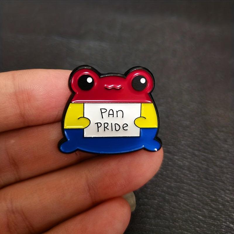 LGBT Rainbow Frog Breast Pin Men Cartoon Enamel Paint Emblem