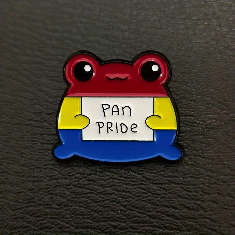 LGBT Rainbow Frog Breast Pin Men Cartoon Enamel Paint Emblem