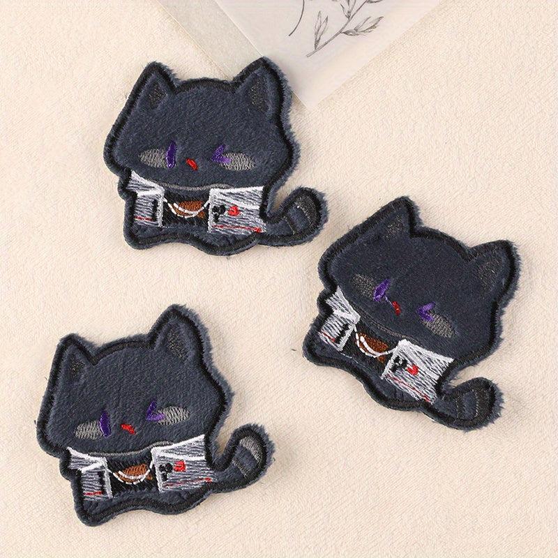 3pcs Cat Embroidery DIY Patch for Clothes Backpack Hat