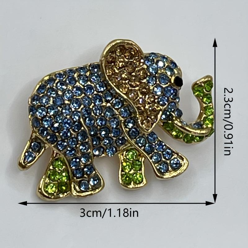 Elephant Rhinestone Brooch Cartoon Animal Badge Shirt Bags Decor