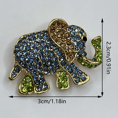 Elephant Rhinestone Brooch Cartoon Animal Badge Shirt Bags Decor