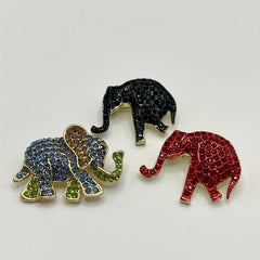 Elephant Rhinestone Brooch Cartoon Animal Badge Shirt Bags Decor