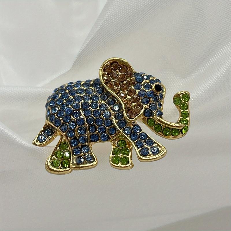 Elephant Rhinestone Brooch Cartoon Animal Badge Shirt Bags Decor