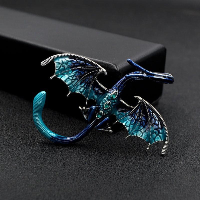 Flying Dragon Shape Brooch Men's Creative Coat Accessories