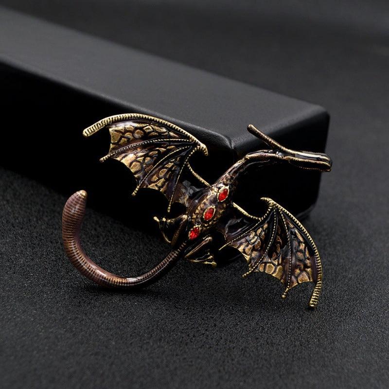 Flying Dragon Shape Brooch Men's Creative Coat Accessories