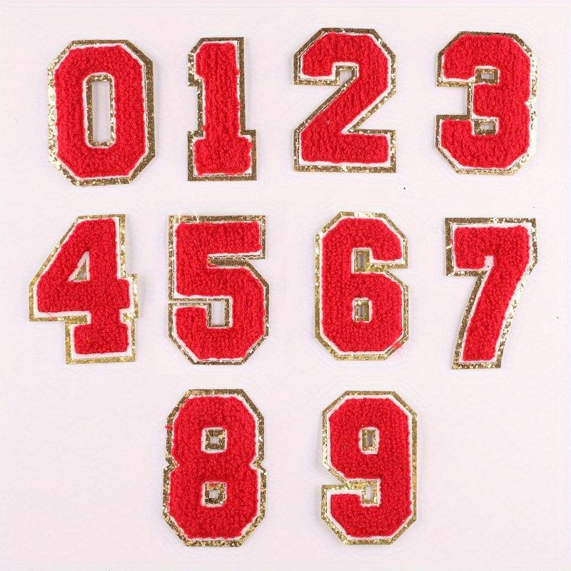 Letter Number Embroidered Iron On Patches for Jackets Hats Bags