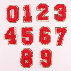 Letter Number Embroidered Iron On Patches for Jackets Hats Bags
