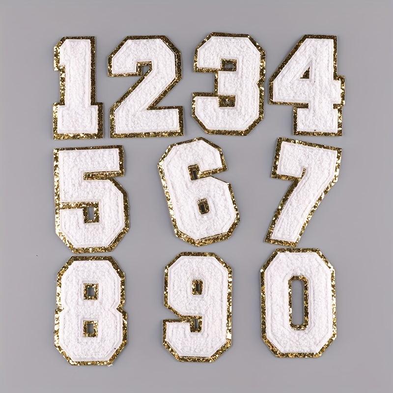 Letter Number Embroidered Iron On Patches for Jackets Hats Bags
