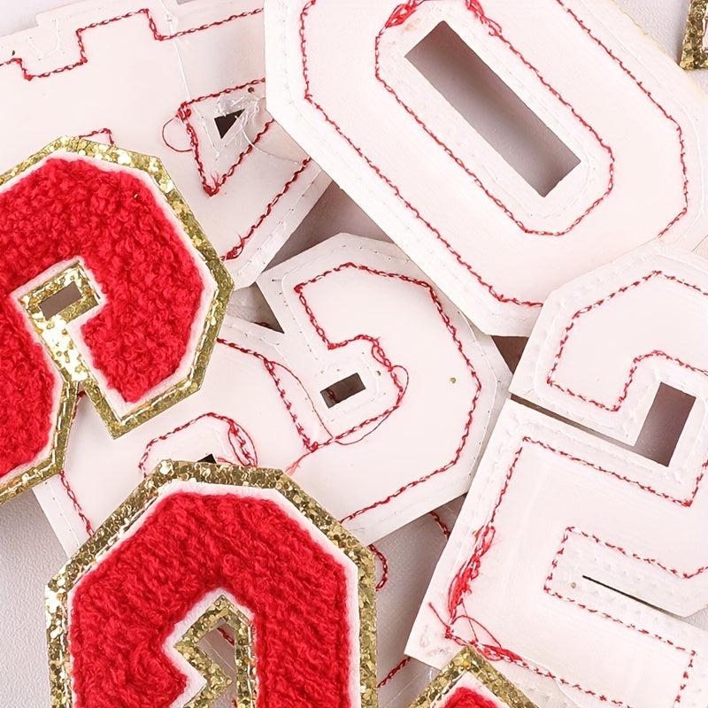 Letter Number Embroidered Iron On Patches for Jackets Hats Bags