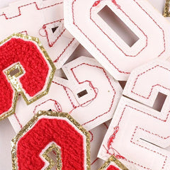 Letter Number Embroidered Iron On Patches for Jackets Hats Bags