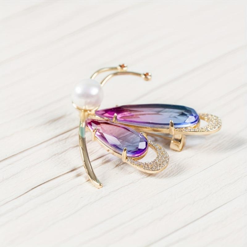 Colorful Butterfly Freshwater Pearl Brooch Pendant