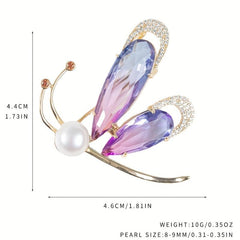 Colorful Butterfly Freshwater Pearl Brooch Pendant