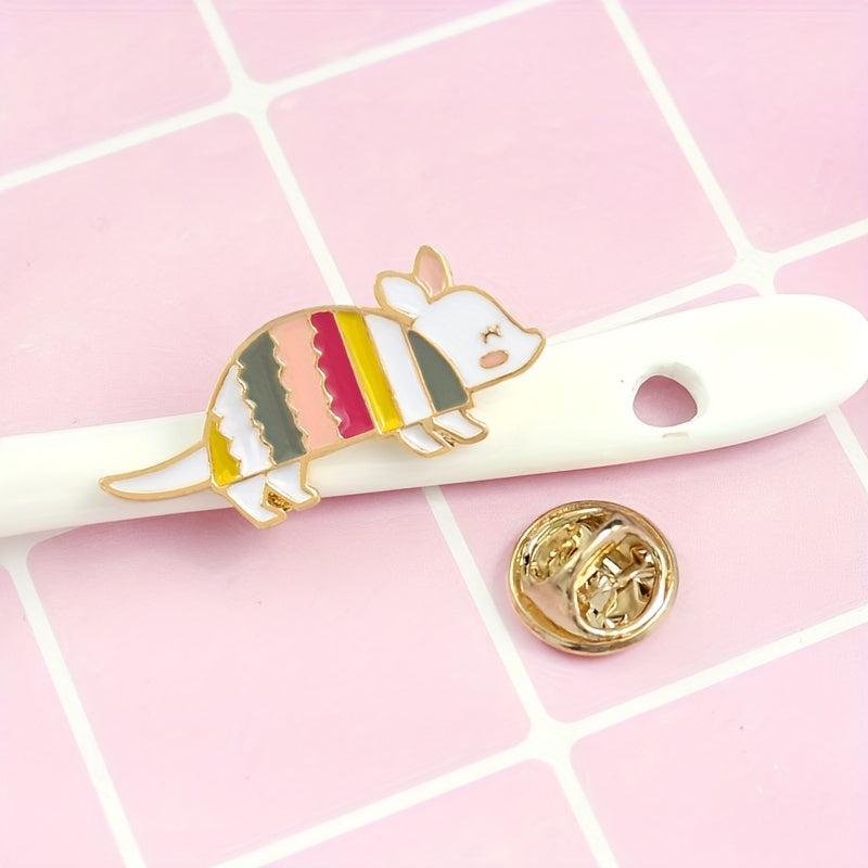 Colorful Rainbow Mouse Brooch For Men