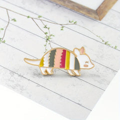 Colorful Rainbow Mouse Brooch For Men