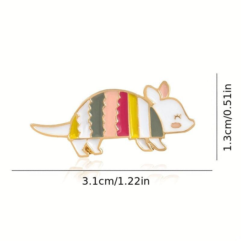 Colorful Rainbow Mouse Brooch For Men