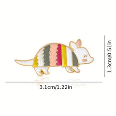 Colorful Rainbow Mouse Brooch For Men