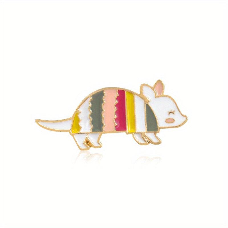 Colorful Rainbow Mouse Brooch For Men